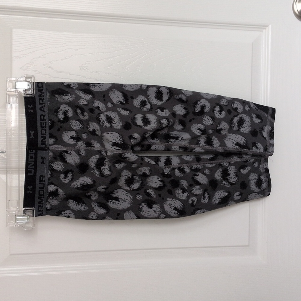 Under Armour Girls Leggings - Black Gray Animal Print - YS - Picture 4 of 6